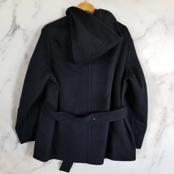 VINCE Wool and Cashmere Navy Jacket  w/ Hood, Lg - Picture 9 of 11